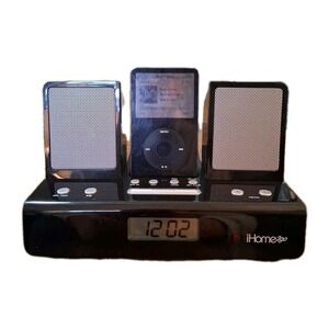 iHome 2GO Black Portable Stereo Speaker System iH26S Compatible iPod MP3 READ